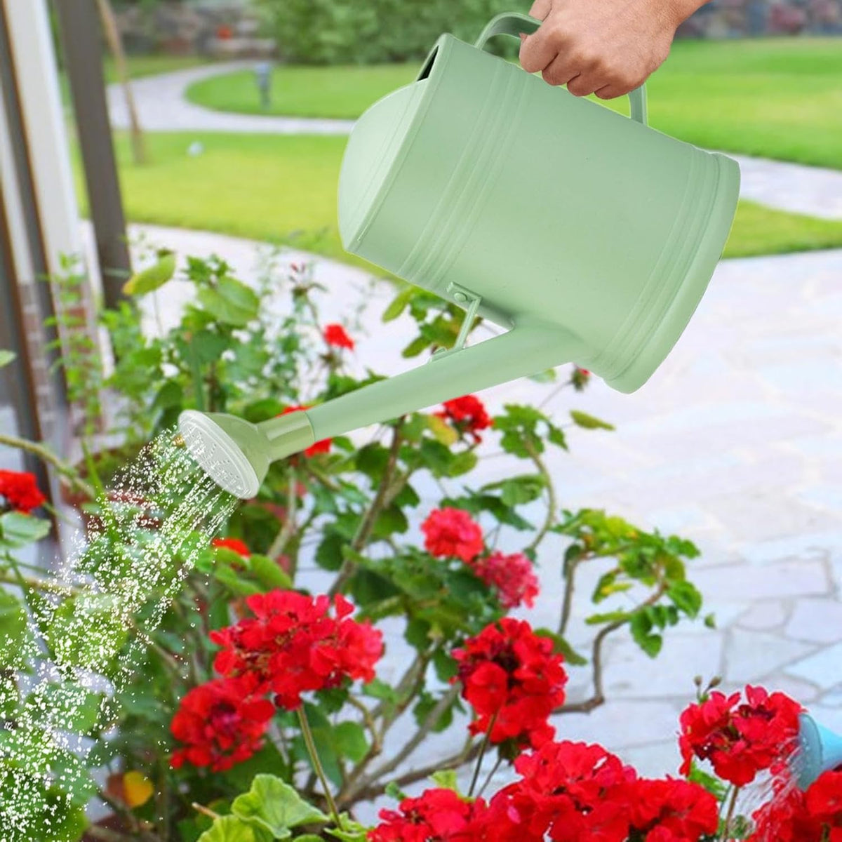 Arrosoir à longue buse 1,5 L avec pomme d'arrosage détachable – Arrosoir de jardin intérieur/extérieur à double usage pour plantes d'intérieur et fleurs