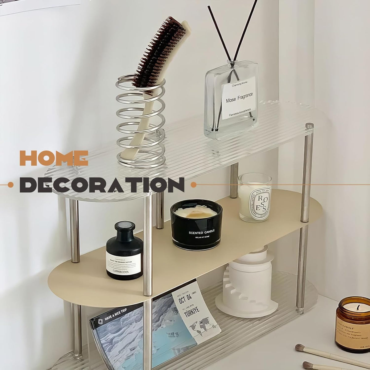 Stainless Steel Spring Toothbrush Holder – Minimalist Desktop Organizer for Bathroom & Dressing Table – Multifunctional Pen & Makeup Brush Stand (Silvery)