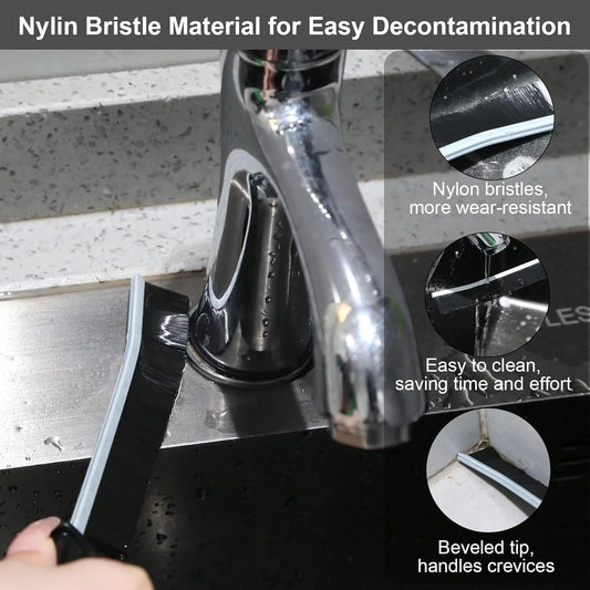 Multifunctional Cleaning Brush with Stiff Bristles – Tile Grout, Window Track & Kitchen Scrub Brush