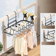 Multi-Functional Balcony Drying Rack – Portable Indoor/Outdoor Shoe Drying Railing & Windowsill Hanging Minimalist Clothes Storage Stand