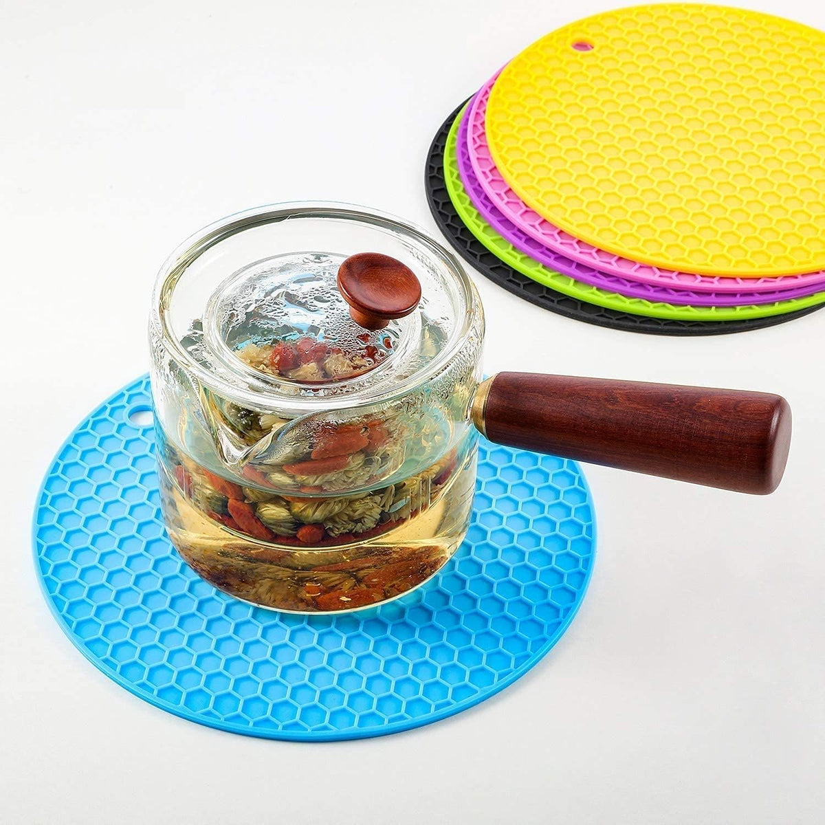 Dessous de plat en silicone – Tapis résistant à la chaleur antidérapant pour plans de travail de cuisine, tables et plats chauds