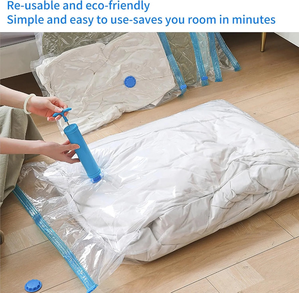Sac de rangement sous vide – Grand sac de compression pour vêtements, couvertures, couettes et bagages de voyage