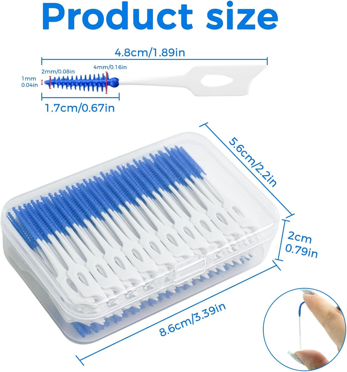 200 Pièces/Boîte de Bâtonnets de Fil Dentaire – Nettoyant Interdentaire Ultra-Fin & Brosse Interdentaire – Cure-dents Fil Dentaire Haute Tension pour l'Hygiène Buccale & l'Élimination de la Plaque Dentaire (Bleu/Vert)