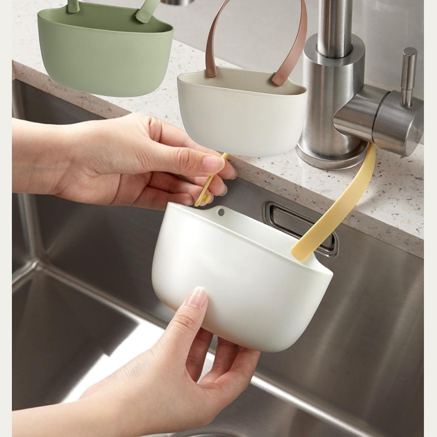 Kitchen Sink Sponge & Soap Holder | Multi-Purpose Bathroom Dish Drainer & Storage Drying Rack