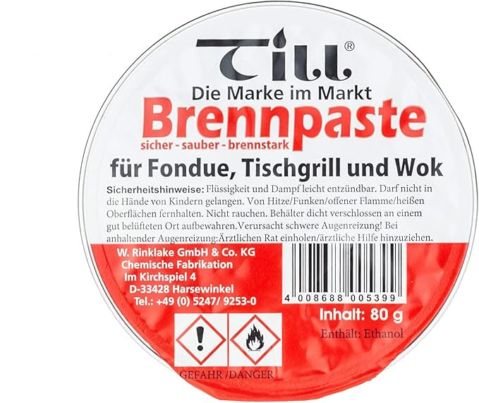 Gel Combustible Till Fondue – Gel à Combustion Propre pour Appareils à Fondue et Chauffe-Plats