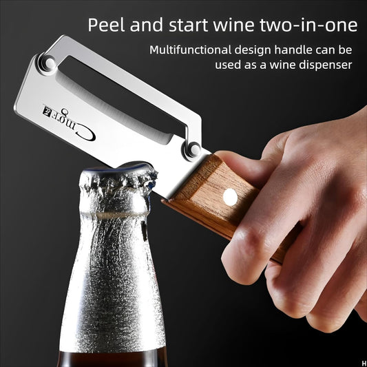Premium Stainless Steel Fruit and Vegetable Peeler – Durable Wooden Handle Slicer for Kitchen Use