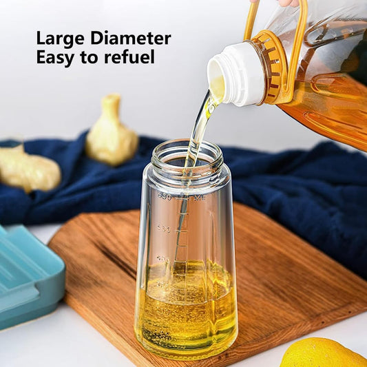 Glass Oil and Vinegar Dispenser Bottle with Automatic Opening and Closing (Black)