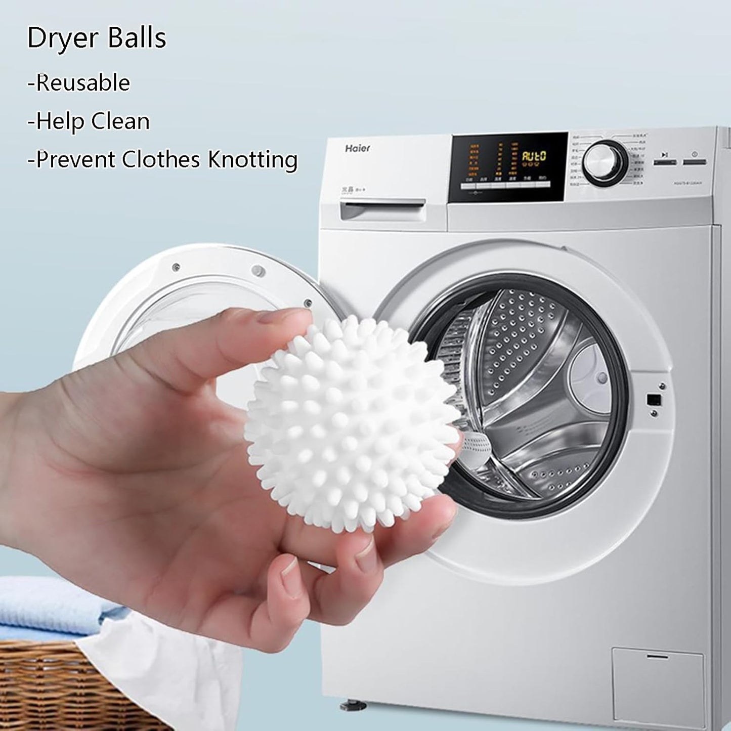 1 Piece Reusable Silicone Anti-Fouling Laundry Balls – Essential Drum Cleaning & Anti-Tangle Supplies