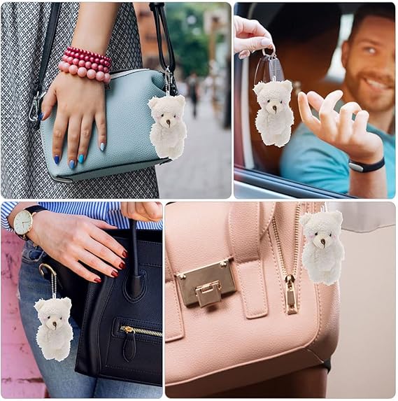 Mini Plush Lamb Bear Keychain by TOYANDONA – Cute Soft Toy Pendant for Bags, Backpacks & Keys