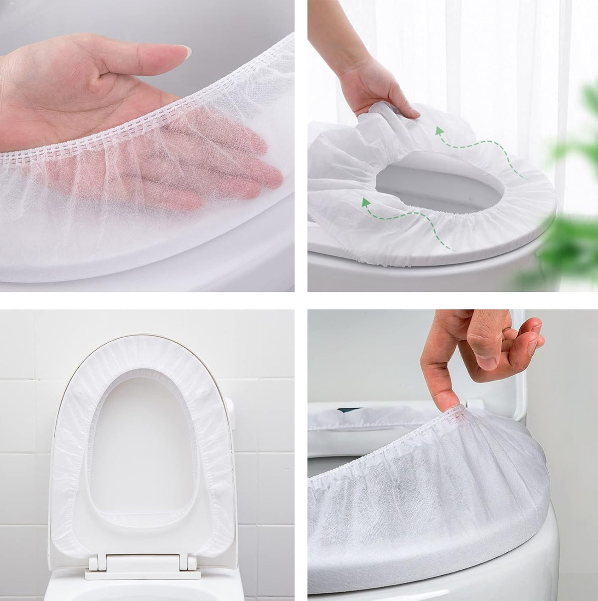 Lot de 10 Housses de Siège de Toilettes Jetables Stériles – Tapis de WC Portables Non-Tissés – Protections Imperméables Emballées Individuellement pour Hôtels, Camping et Toilettes Publiques