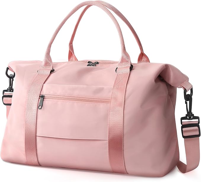 Women’s Travel Duffel Bag – Weekender Gym & Overnight Bag with Wet Pocket and Trolley Sleeve