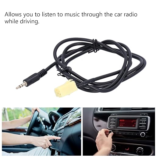 6-Pin AUX-IN Cable for Fiat Grande Punto – 3.5mm Audio Jack Adapter, 150cm Replacement Lead