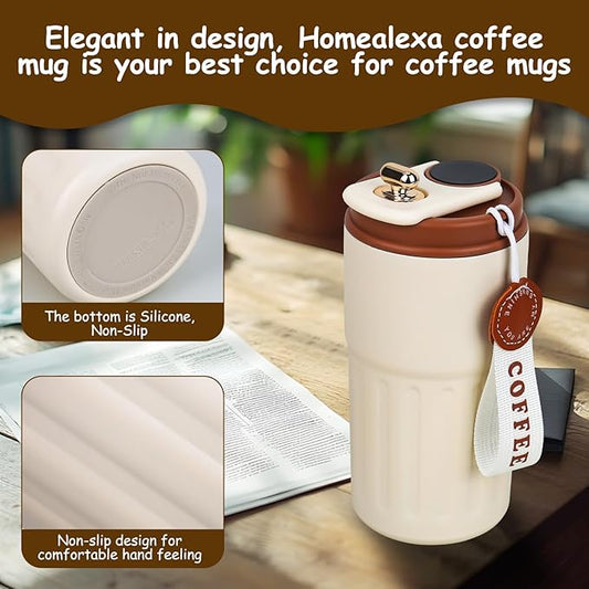 450ml Smart Temperature Display Water Bottle – Insulated Coffee Flask with Leakproof Lid (Hot & Cold)
