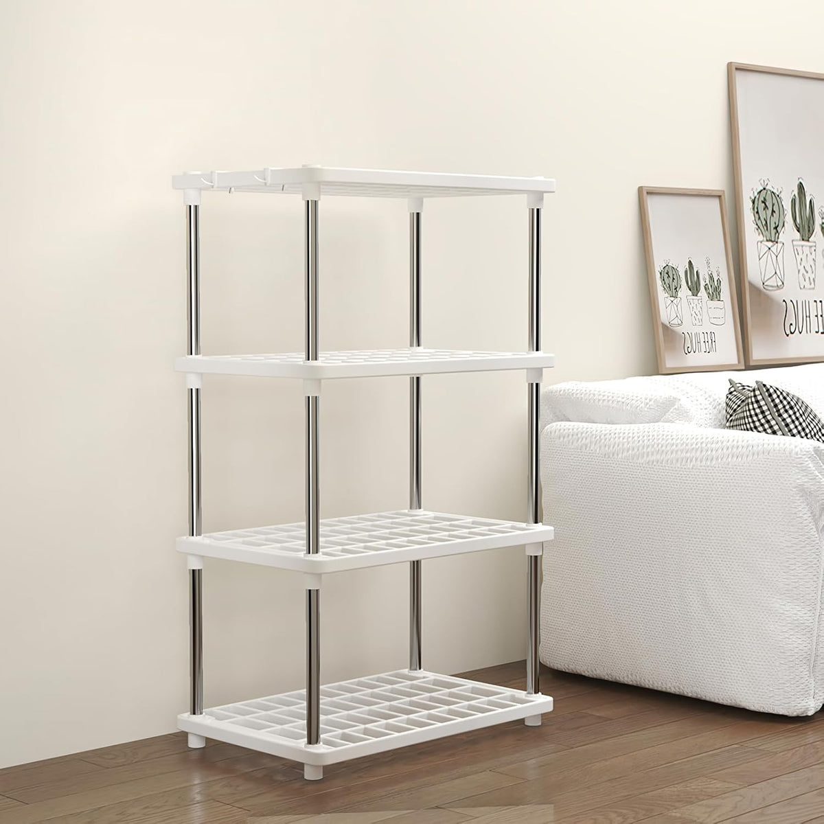 Multi-Level Storage Rack | Stackable Floor Organizer for Kitchen, Bathroom & Living Area