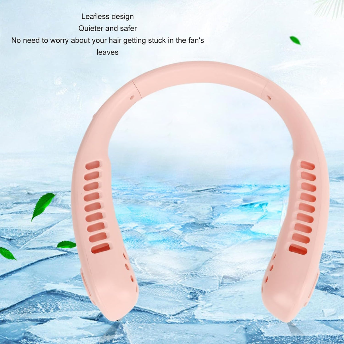 Leafless Neck Fan USB Rechargeable – Portable Bladeless Personal Fan with 360° Airflow & 3-Speed Cooling for Travel, Office & Outdoor Use