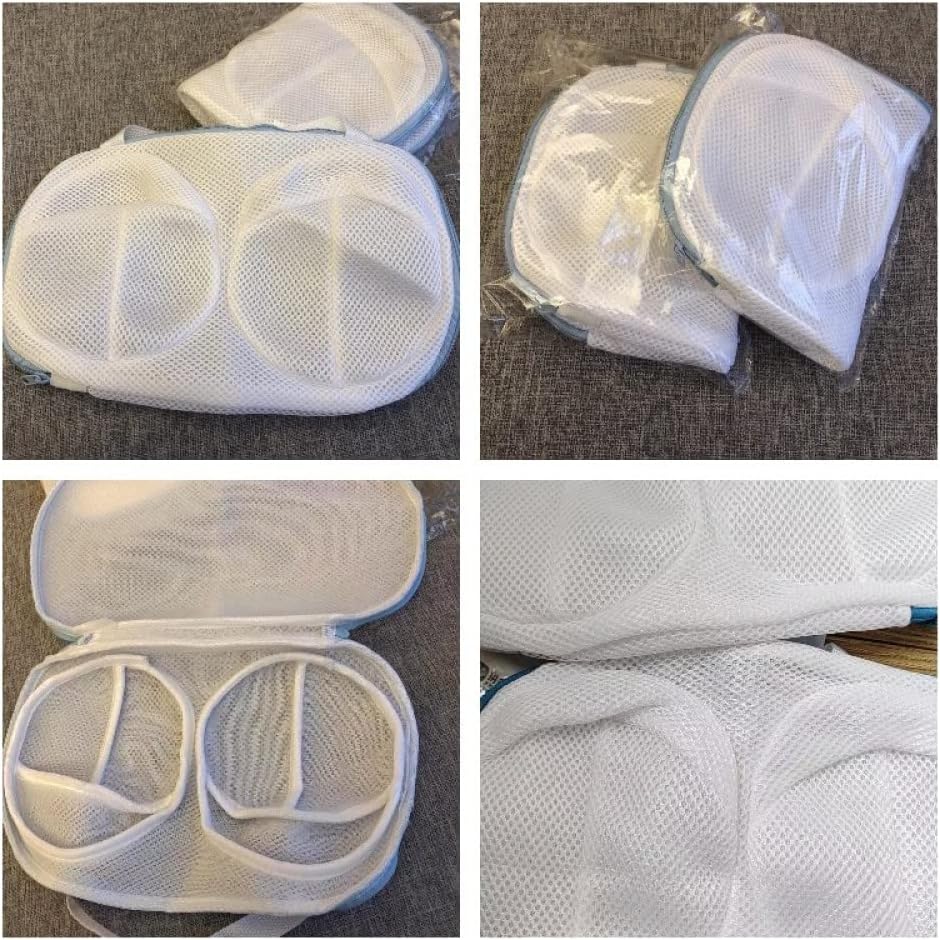 Zippered Laundry Washing Bag – Foldable Mesh Bra & Lingerie Protector for Washing Machine (Gray/Blue)