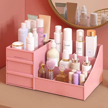 Plastic Drawer Makeup Storage Box – Desktop Cosmetics & Skincare Organizer – Dormitory Dressing Table Finishing Shelf for Stationery & Jewelry (White/Pink/Blue)