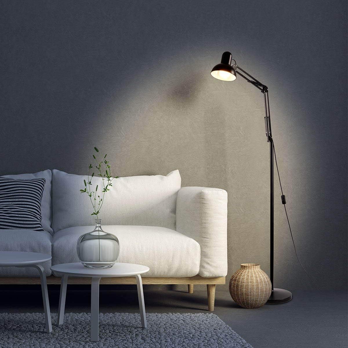 LED Floor Lamp for Living Room – Dimmable Indoor Standing Reading Light – Adjustable Floor Stand Lamp for Bedroom & Modern Office Decoration