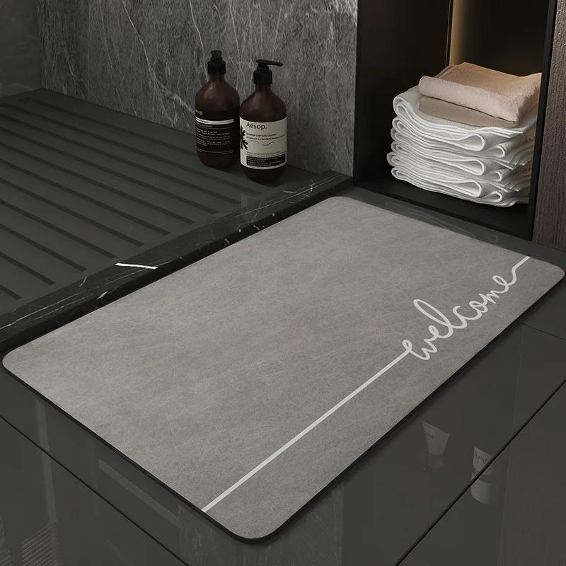 40*60cm Rectangular Absorbent Anti Slip Rubber Quick Dry Bath Mat (EGM007)