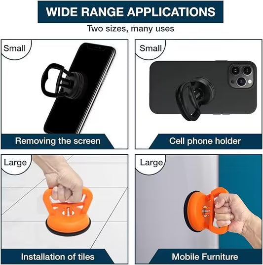 Heavy Duty Aluminum Glass Suction Cup Lifter Vacuum Plate Puller Handle for Glass & Tile Lifting