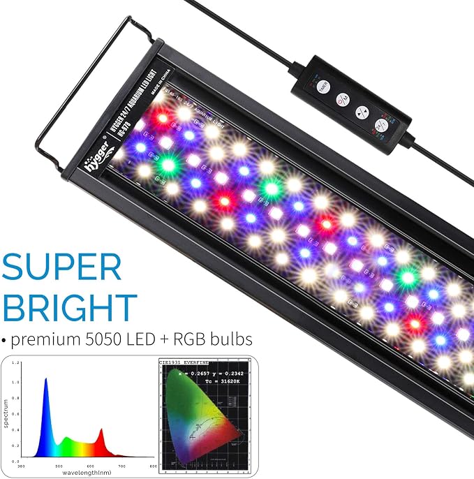 Hygger HG-978 36W LED Aquarium Light for 36–42 Inch Tanks – Full Spectrum Planted Tank Light with 24/7 Timer & DIY Mode