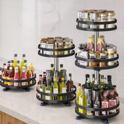 360° Rotatable Kitchen Spice Rack | Multi-Purpose Turntable Storage Organizer | Non-Slip Kitchen Accessories for Cabinet & Pantry