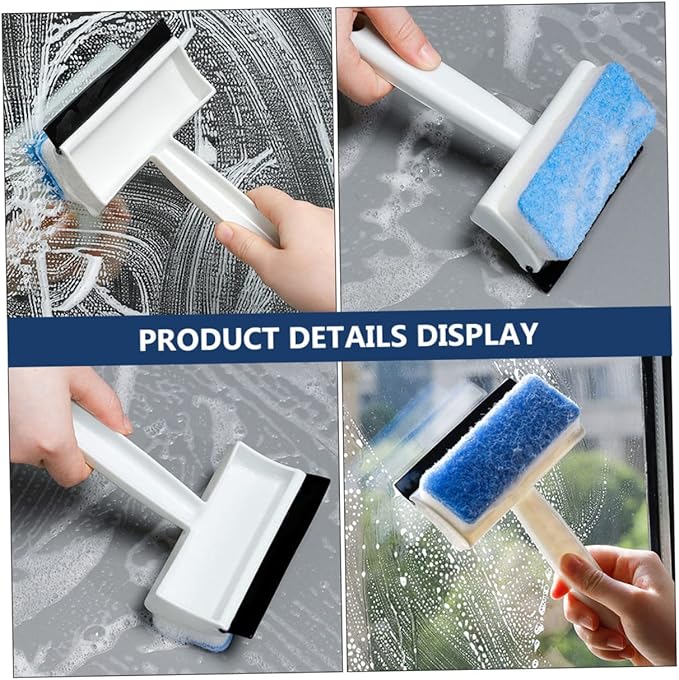 Raclette de nettoyage de vitres double face pour salle de bain et outil de lavage de vitres