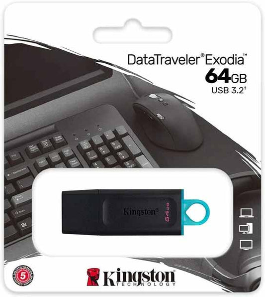 محرك أقراص فلاش Kingston DataTraveler Exodia USB 3.2 سعة 64 جيجابايت