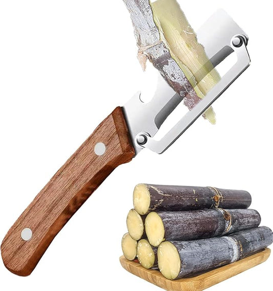 Premium Stainless Steel Fruit and Vegetable Peeler – Durable Wooden Handle Slicer for Kitchen Use