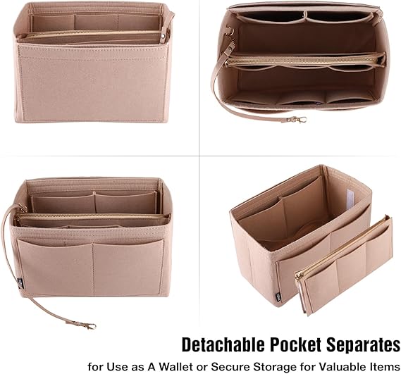 NEPAK Felt Handbag Organizer Insert with Zipper – Bag Organizer for Women