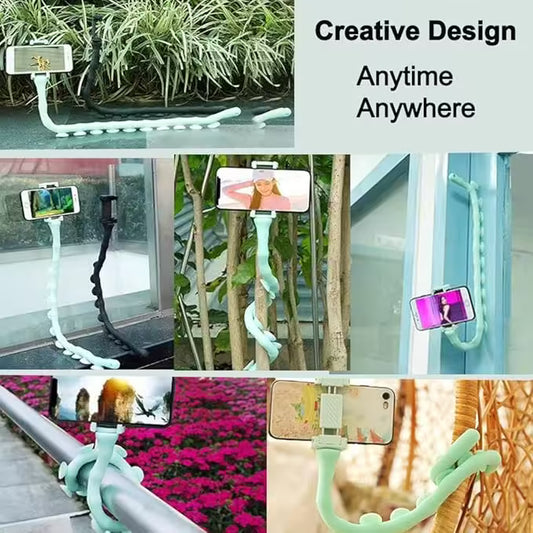 Omio Cartoon Cute Worm Lazy Cell Phone Holder Stand - 360° Rotating, Bendable & Flexible Suction Cup Mount Clamp, Creative Lazy Bracket for iPhone 12/11/XS Max/XR/X/8 & More