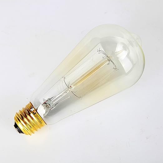 Homesake ST64 LED Filament Bulb 4W Warm White Vintage Tube Light for Home Décor, Pendant Lights, Wall Lamps & E27 Fixtures