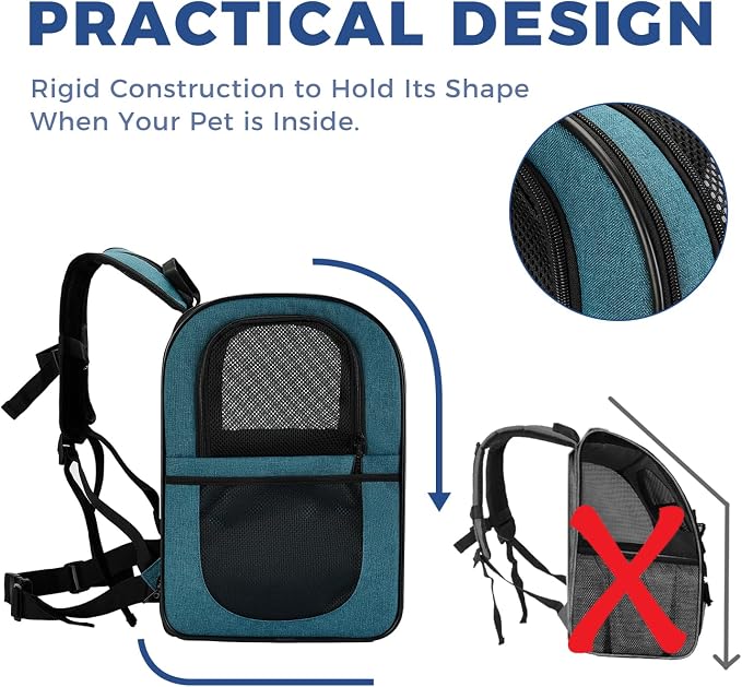 Sac à dos de transport pour animaux de compagnie Apollo Walker – Transport sûr et rembourré pour chats, chiens et chiots, idéal pour les voyages, la randonnée et les aventures en plein air (Noir)