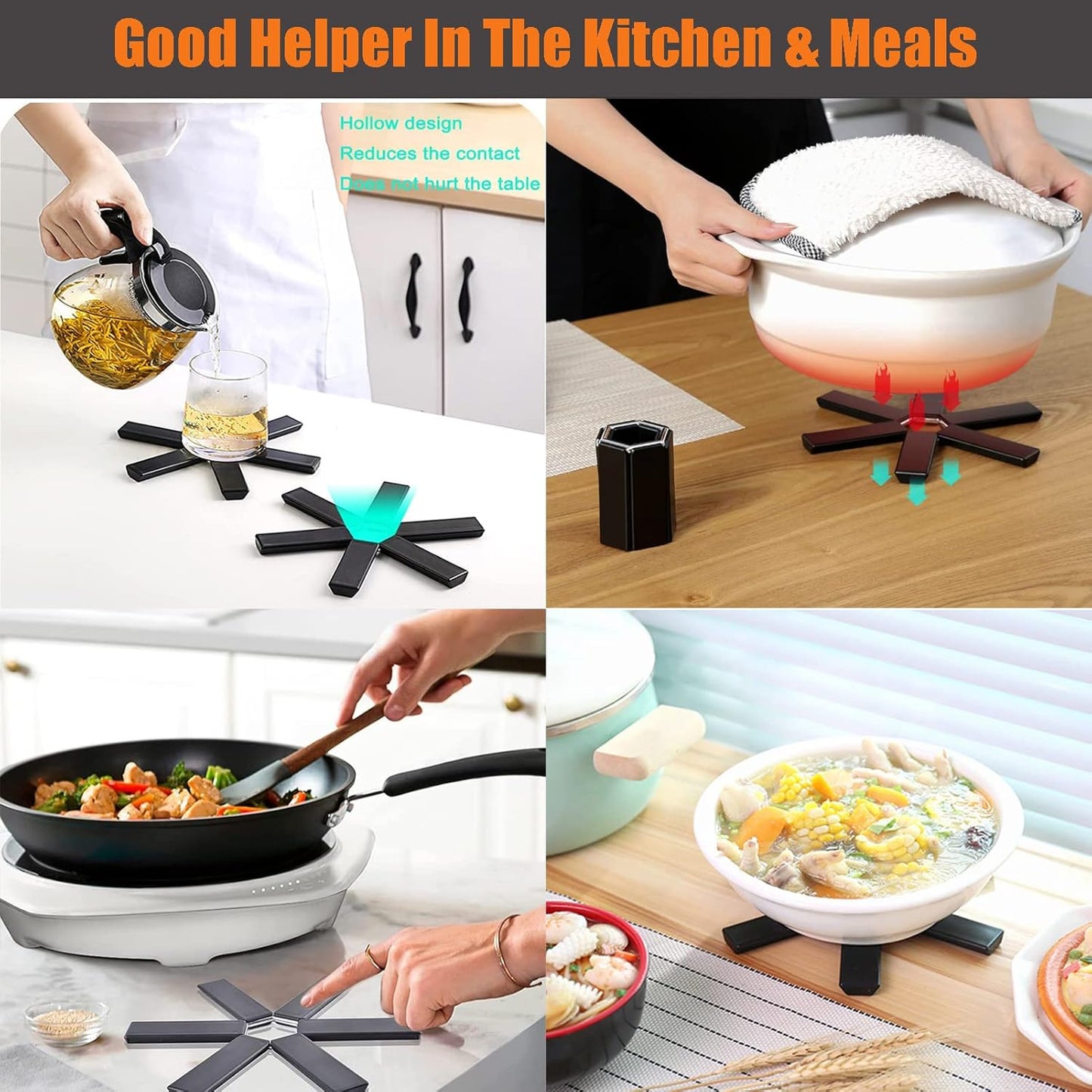 1 PIECE Creative Foldable Heat Insulation Pot Mat | Portable Non-Slip Expandable Trivets | Compact Table Cushion & Pan Holder for Hot Dishes