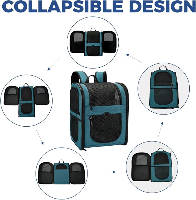 Sac à dos de transport pour animaux de compagnie Apollo Walker – Transport sûr et rembourré pour chats, chiens et chiots, idéal pour les voyages, la randonnée et les aventures en plein air (Noir)