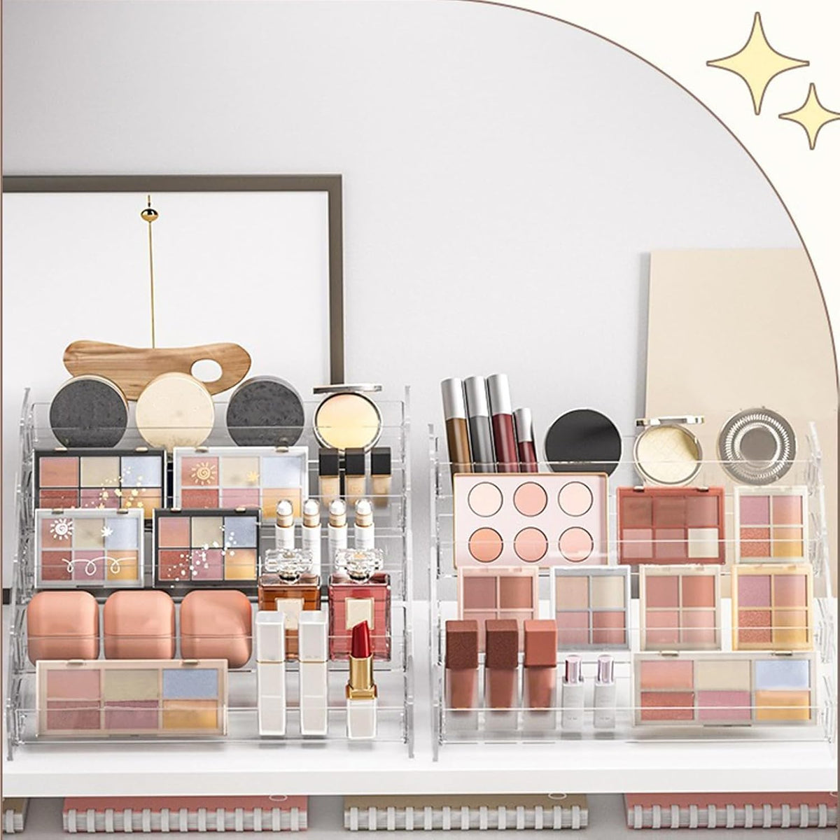 5-Tier Transparent Makeup Organizer – Crystal Clear Acrylic Cosmetic Display Case – Large 5-Step Desktop Jewelry & Skincare Holder – Professional Multi-Layer Beauty Station for Vanity, Dresser, and Countertop