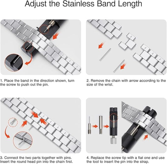 BesBand Slim Stainless Steel Apple Watch Band for Women – Compatible with Apple Watch Ultra, Series 11, 10, 9, 8, 7, 6, 5, 4, 3, 2, 1 & SE (38/40/41/42mm)