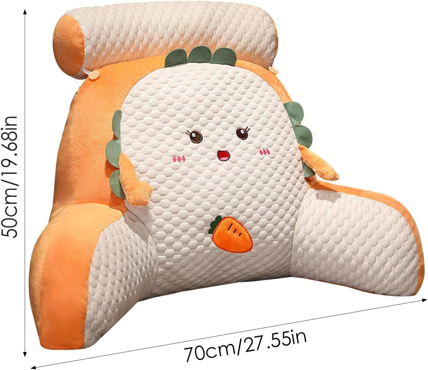 Adjustable Reading Pillow – Ergonomic Back Support Cushion for Bed, Sofa & Floor – Quilted Breathable Wedge Pillow with Neck Support (Gray/Yellow)