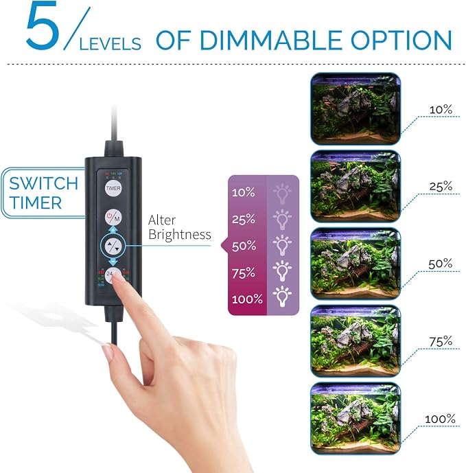 Hygger HG-978 36W LED Aquarium Light for 36–42 Inch Tanks – Full Spectrum Planted Tank Light with 24/7 Timer & DIY Mode