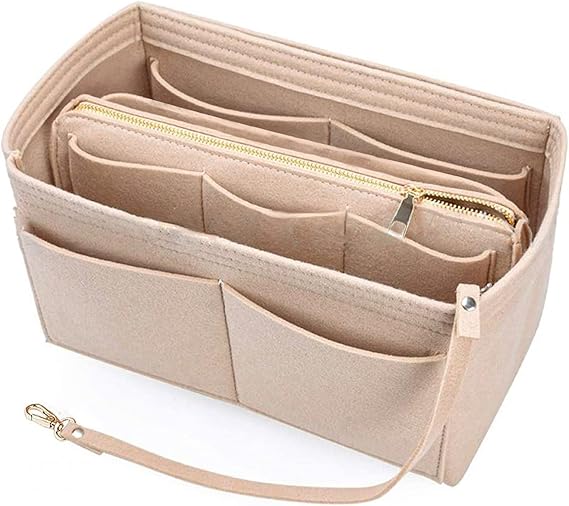 NEPAK Felt Handbag Organizer Insert with Zipper – Bag Organizer for Women