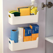 Non-Perforated Kitchen Cabinet Door Organizer – No-Drill Wall Mount Cling Film Rack, Spice Holder, and Dish Drying Shelf