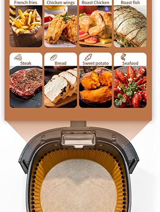 Papier sulfurisé pour friteuse à air chaud, lot de 100 feuilles