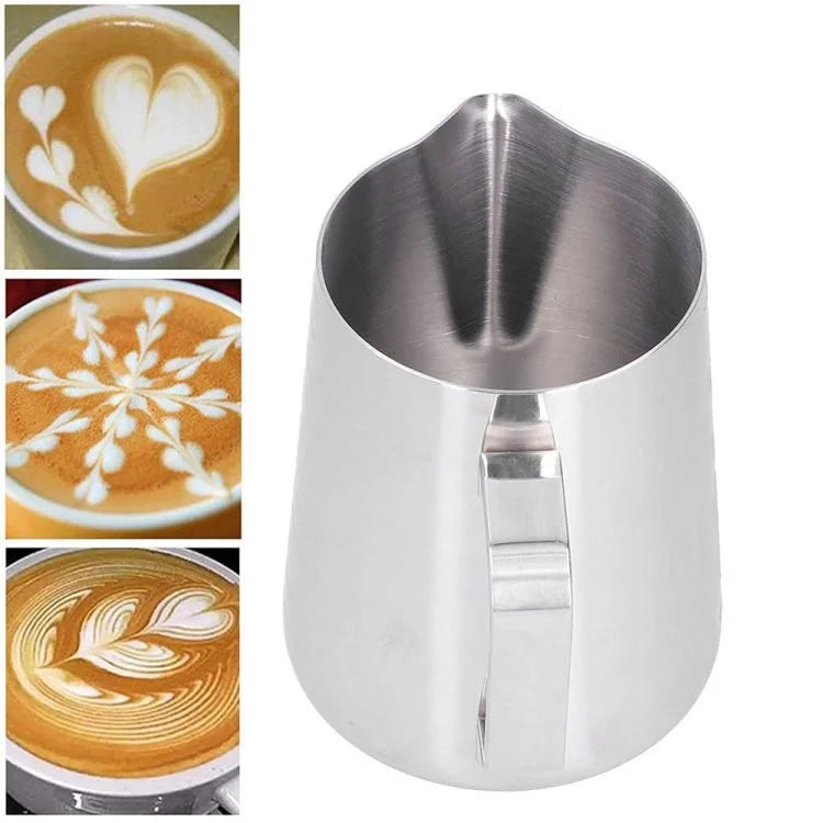 Pichet en acier inoxydable – Pot à lait pour machine à café expresso, latte art, cappuccino et moussage du lait