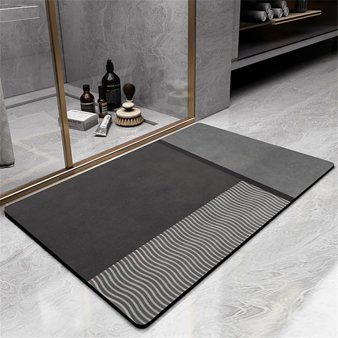 40*60cm Rectangular Absorbent Anti Slip Rubber Quick Dry Bath Mat (EGM061)