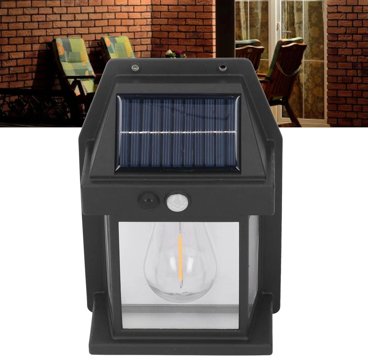 Applique Murale Solaire Extérieure avec Détecteur de Mouvement – Lanterne Murale LED Étanche IP65, Lumière de Sécurité Solaire 1800mAh pour Jardin, Porche et Garage