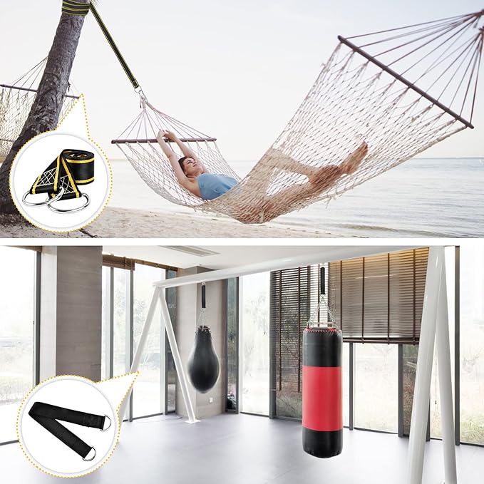 ALECPEA Sangles et poignées de fitness portables – Bandes de résistance réglables pour les entraînements à domicile, en voyage et en déplacement