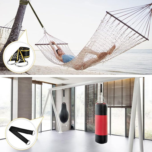 ALECPEA Sangles et poignées de fitness portables – Bandes de résistance réglables pour les entraînements à domicile, en voyage et en déplacement