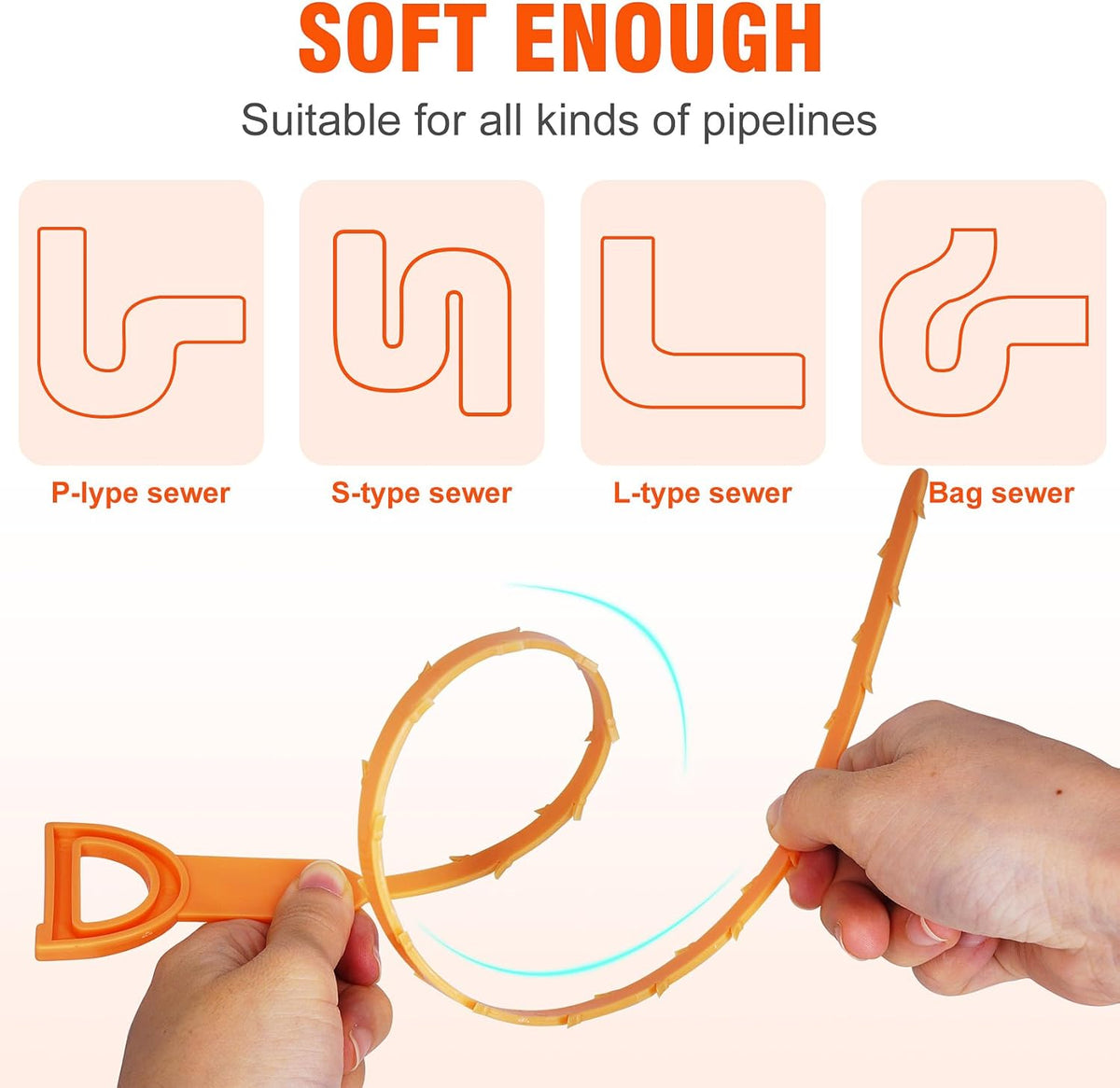 Universal Pipe Dredge & Hairpin Cleaner – Multi-Functional Sink Grabber – Flexible Water Channel Dredging Tool for Toilets, Sewers, and Kitchen Sinks