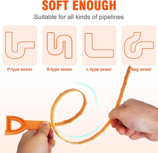 Universal Pipe Dredge & Hairpin Cleaner – Multi-Functional Sink Grabber – Flexible Water Channel Dredging Tool for Toilets, Sewers, and Kitchen Sinks