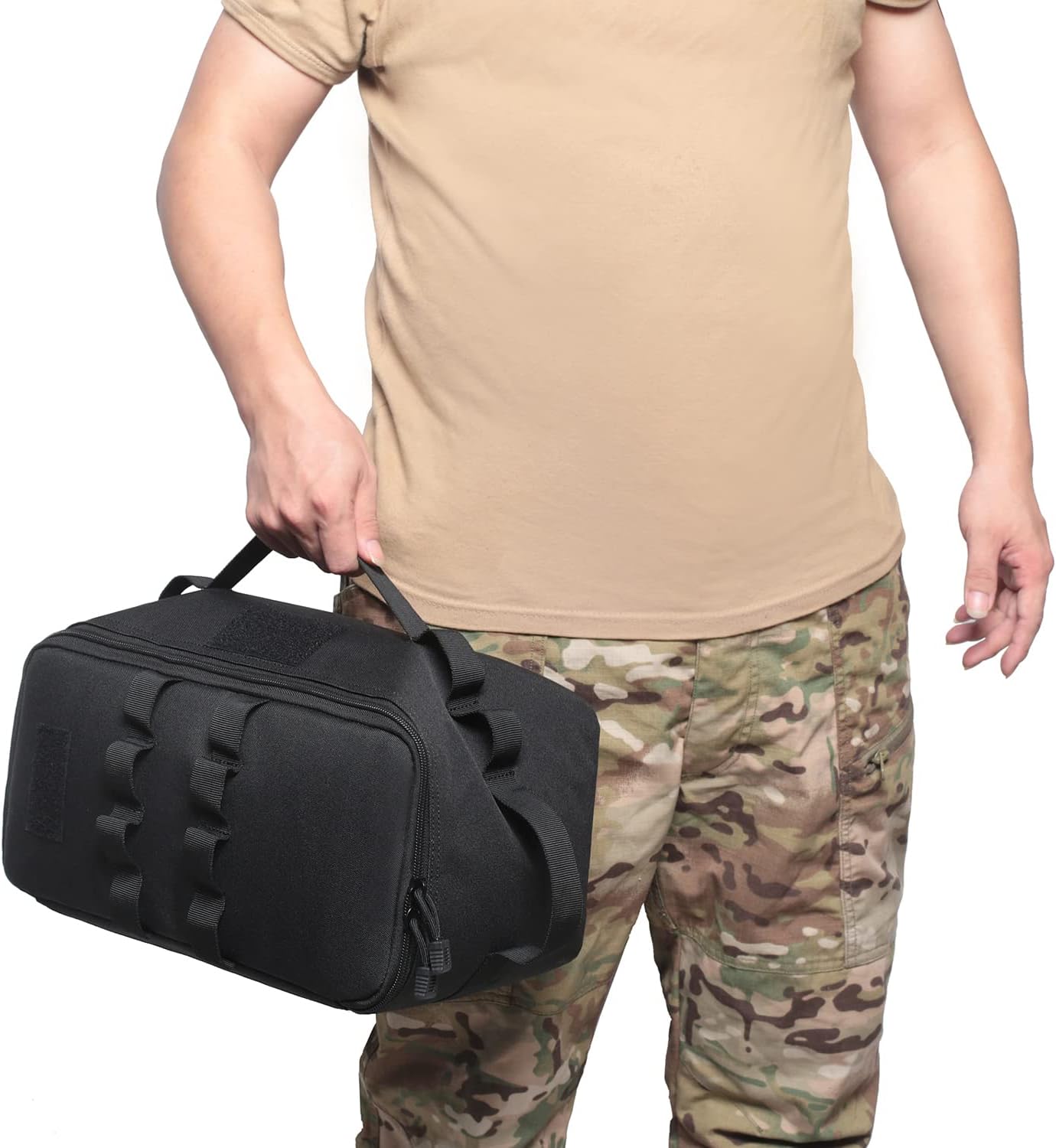 Tactical Utility Camping Tote – Heavy-Duty Cookware & Gas Tank Organizer – Modular Trunk Storage Bag with Adjustable Dividers & Shoulder Strap – Scratch-Resistant Travel Gear for Hiking & Camping